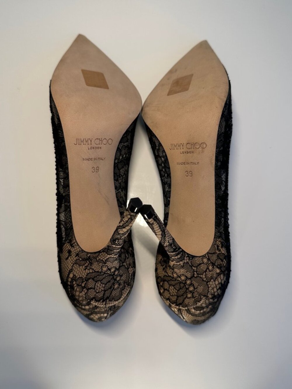 JIMMY CHOO 85mm Love Heel Black Lace/Suede Size 9 - Picture 3 of 3